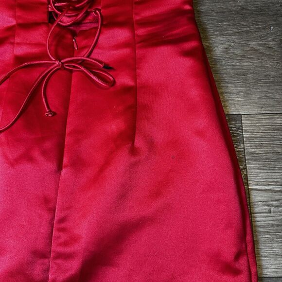 Vintage 90s Y2K Zum Zum Niki Livas Prom Gown Red Dress Rhinestone Fairy Corset 5 - Picture 9 of 11